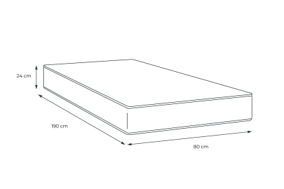 Matelas 80x190 cm Mémoire de forme - Balmoral