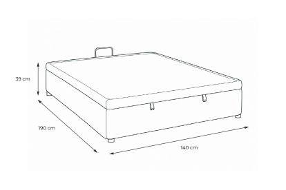 Sommier Coffre 140x190 cm - Velours - Vert