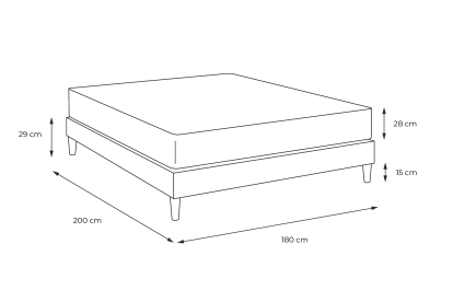 Ensemble Matelas Sommier 180x200 cm - Sommier Noir (en kit) - George V
