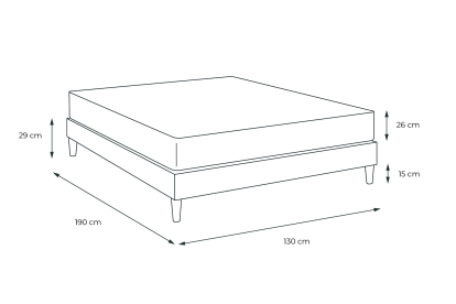 Ensemble Matelas Sommier 130x190 cm - Sommier Blanc (en kit) - Windsor