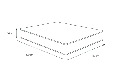 Matelas 160x190 cm Ressorts ensachés et Mémoire de forme - Windsor
