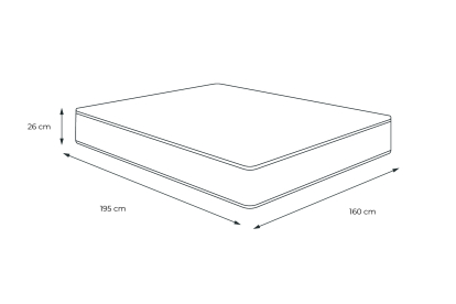 Matelas 160x195 cm Ressorts ensachés et Mémoire de forme - Windsor