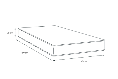 Matelas 90x180 cm Mémoire de forme - Nottingham