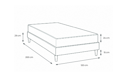 Ensemble Matelas Sommier 120x200 cm - Sommier Blanc (en kit) - Balmoral