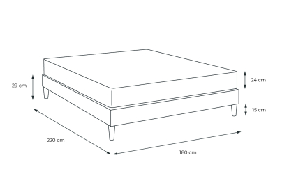 Ensemble Matelas Sommier 180x220 cm - Sommier Noir (en kit) - Balmoral