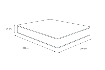 Matelas 200x200 cm Ressorts ensachés et Mémoire de forme - Windsor
