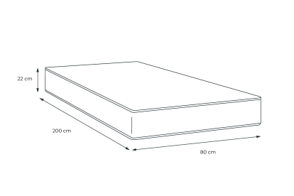 Matelas 80x200 cm Ressorts ensachés et Mémoire de forme - Lancaster