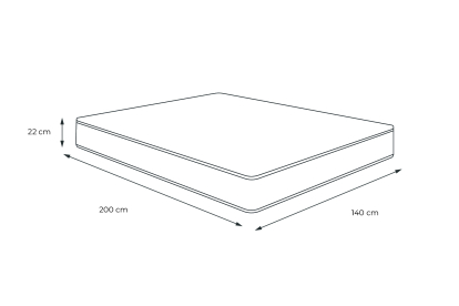 Matelas 140x200 cm Ressorts ensachés et Mémoire de forme - Lancaster