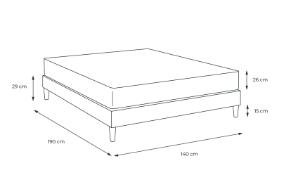 Ensemble Matelas Sommier 140x190 cm - Sommier Blanc (déjà monté) - Windsor