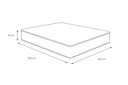Matelas 140x200 cm Mémoire de forme - Buckingham