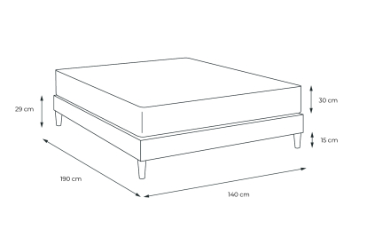 Ensemble Matelas Sommier 140x190 cm - Sommier Blanc (en kit) - Buckingham