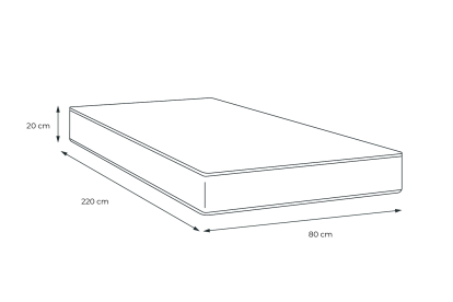 Matelas 80x220 cm Mémoire de forme - Nottingham