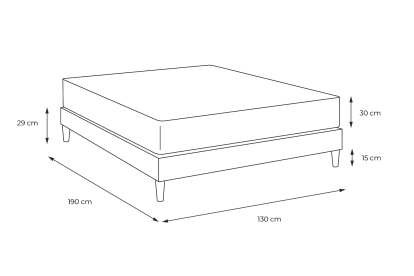 Ensemble Matelas Sommier 130x190 cm - Sommier Blanc (en kit) - Buckingham