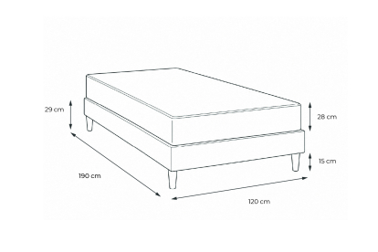 Ensemble Matelas Sommier 120x190 cm - Sommier Blanc (déjà monté) - George V