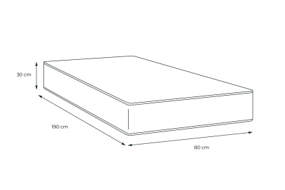 Matelas 80x190 cm Mémoire de forme - Buckingham