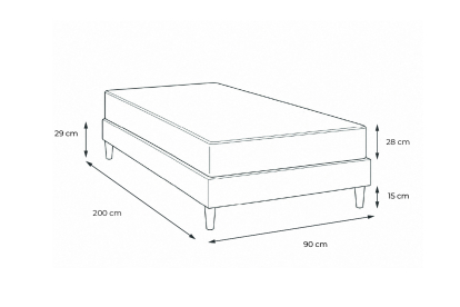 Ensemble Matelas Sommier 90x200 cm - Sommier Blanc (déjà monté) - George V