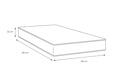 Matelas 80x210 cm Ressorts ensachés et Mémoire de forme - Lancaster