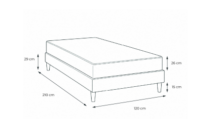 Ensemble Matelas Sommier 120x210 cm - Sommier Blanc (en kit) - Windsor