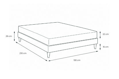 Ensemble Matelas Sommier 130x210 cm - Sommier Blanc (en kit) - Lancaster