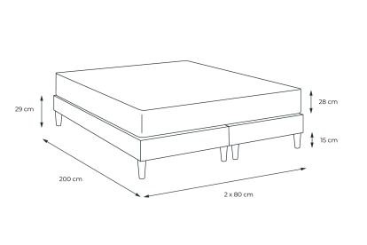 Ensemble Matelas Sommier 160x200 cm - 2 Sommiers Blanc - George V