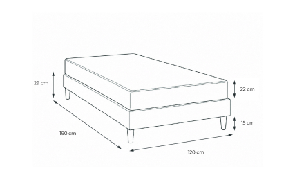 Ensemble Matelas Sommier 120x190 cm - Sommier Blanc (en kit) - Lancaster