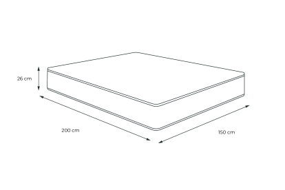 Matelas 150x200 cm Ressorts ensachés et Mémoire de forme - Windsor