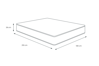 Matelas 130x210 cm Ressorts ensachés et Mémoire de forme - Windsor
