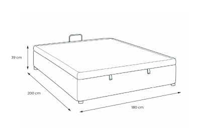 Sommier Coffre 180x200 cm - Toile nattée  - Vert kaki