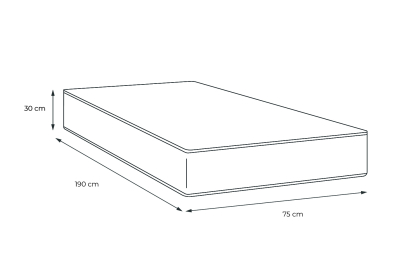 Matelas 75x190 cm Mémoire de forme - Buckingham