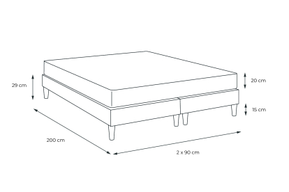 Ensemble Matelas Sommier 180x200 cm - 2 Sommiers Blanc - Nottingham