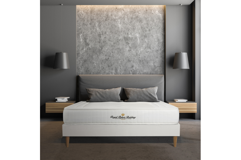 Ensemble Matelas Sommier 140x200 cm - Sommier Blanc (déjà monté) - Nottingham