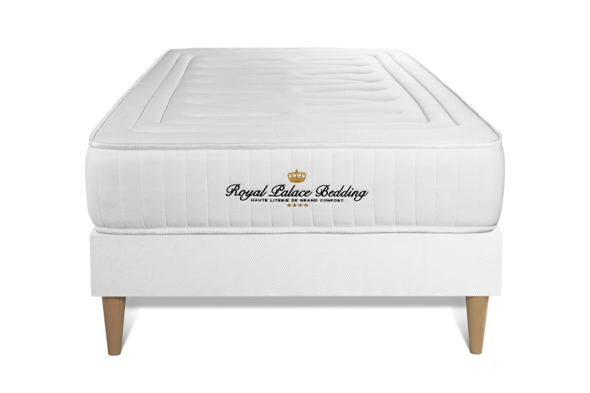 Ensemble Matelas Sommier 90x190 cm - Sommier Blanc (déjà monté) - Nottingham