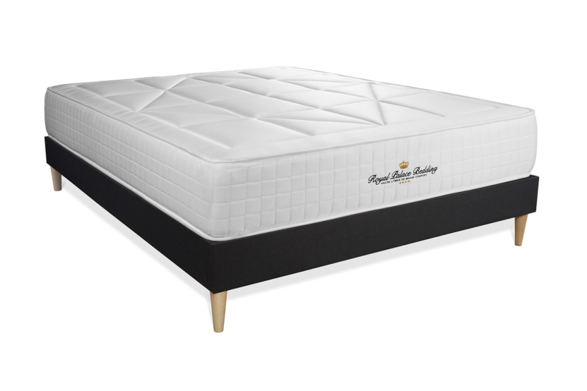 Ensemble Matelas Sommier 130x220 cm - Sommier Noir (en kit) - Windsor