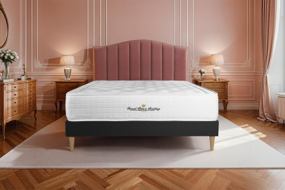 Ensemble Matelas Sommier 140x190 cm - Sommier Noir (déjà monté) - Buckingham