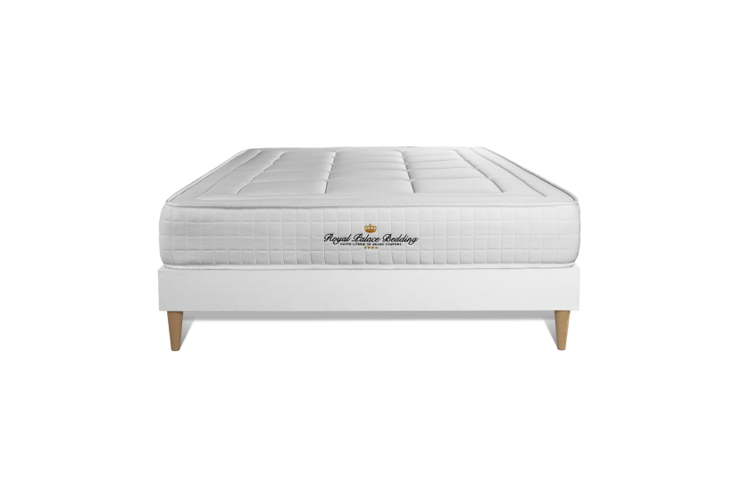 Ensemble Matelas Sommier 140x200 cm - Sommier Blanc (déjà monté) - Balmoral