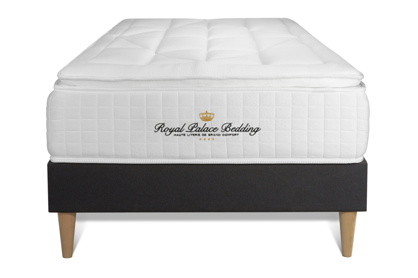 Ensemble Matelas Sommier 80x200 cm - Sommier Noir (en kit) - George V