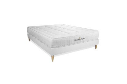 Ensemble Matelas Sommier 140x190 cm - Sommier Blanc (en kit) - Balmoral