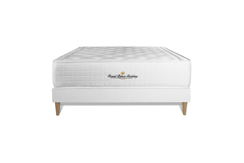 Ensemble Matelas Sommier 150x195 cm - Sommier Blanc (en kit) - Buckingham