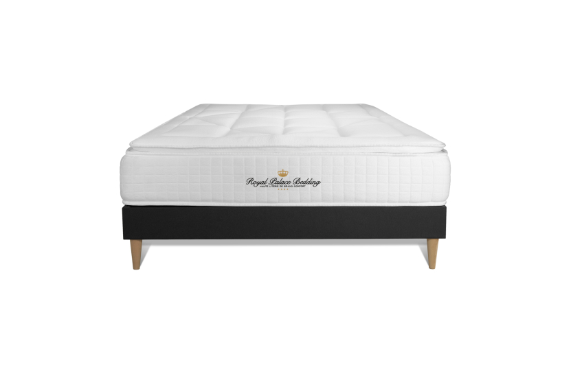 Ensemble Matelas Sommier 200x200 cm - Sommier Noir (en kit) - George V