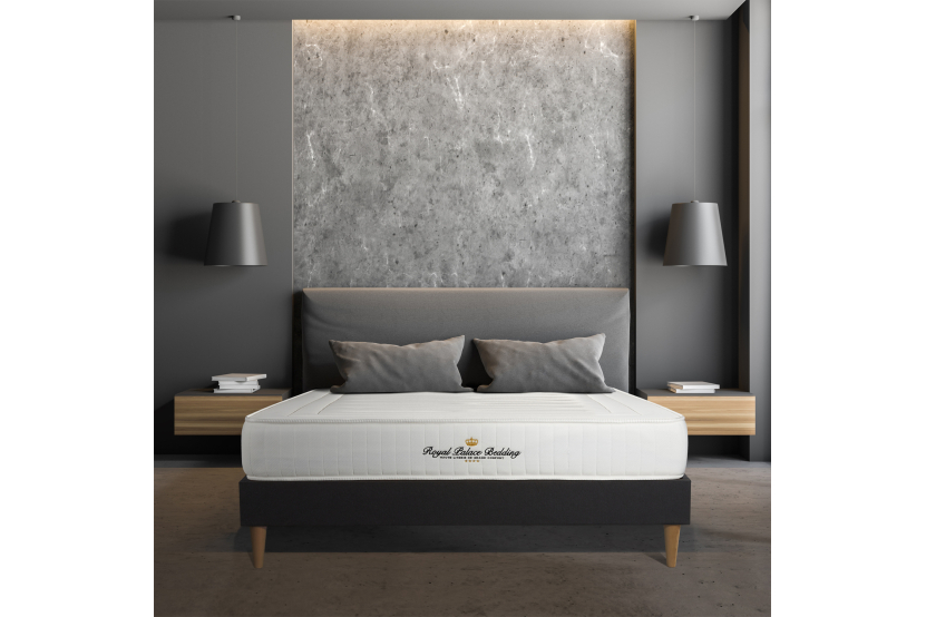 Ensemble Matelas Sommier 160x200 cm - Sommier Noir (déjà monté) - Nottingham