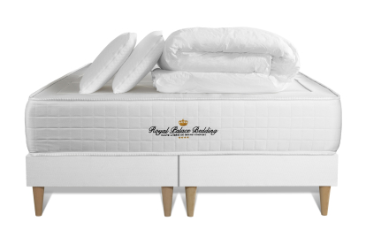 Pack lit complet 180x200 cm - Matelas + Sommier Blanc + 2 oreillers + Couette - Windsor