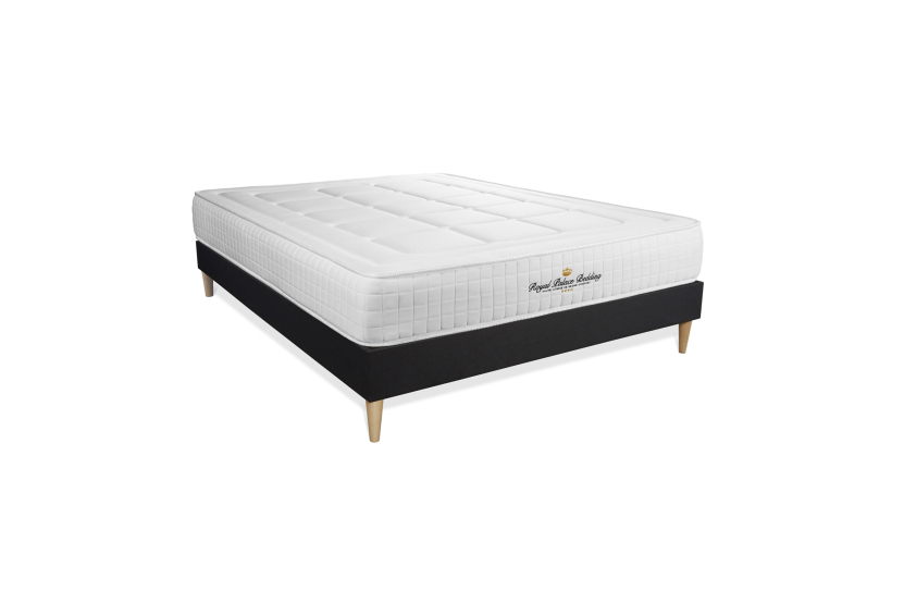 Ensemble Matelas Sommier 180x200 cm - Sommier Noir (en kit) - Balmoral