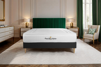 Ensemble Matelas Sommier 180x190 cm - Sommier Noir (en kit) - Lancaster