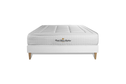 Ensemble Matelas Sommier 160x200 cm - Sommier Blanc (déjà monté) - Balmoral