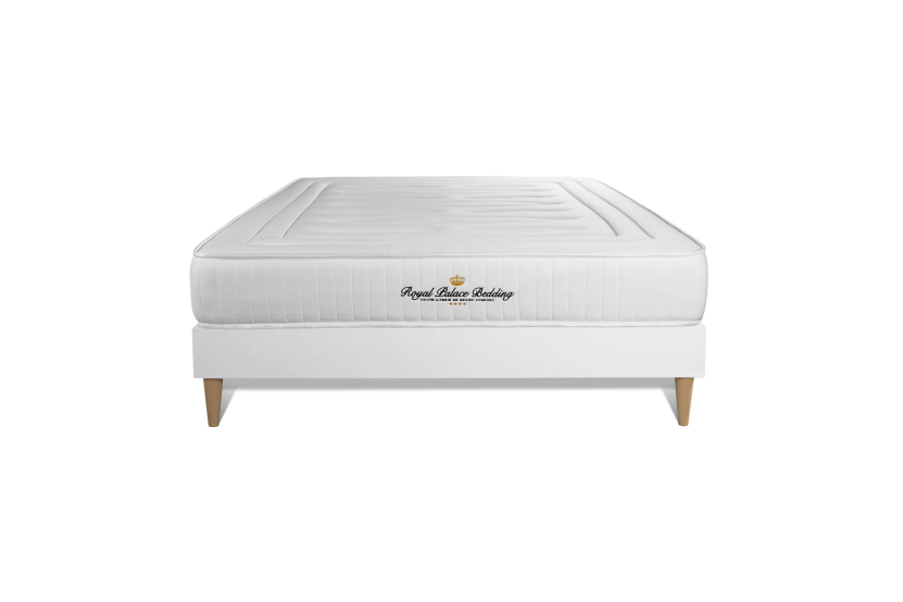 Ensemble Matelas Sommier 160x195 cm - Sommier Blanc (en kit) - Lancaster
