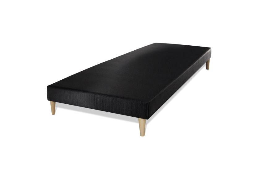 Ensemble Matelas Sommier 90x200 cm - Sommier Noir (déjà monté) - Nottingham