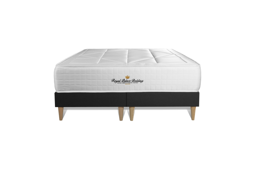 Ensemble Matelas Sommier 160x200 cm - 2 Sommiers Noir - Windsor