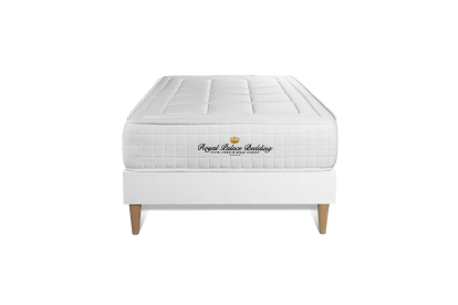 Ensemble Matelas Sommier 90x200 cm - Sommier Blanc (déjà monté) - Balmoral