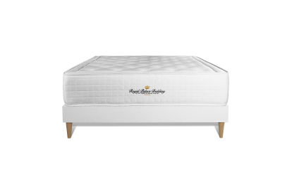 Ensemble Matelas Sommier 160x210 cm - Sommier Blanc (en kit) - Buckingham