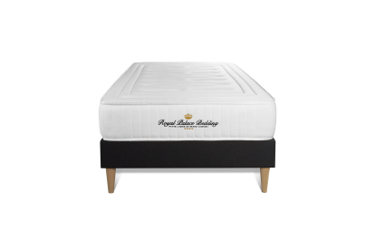 Ensemble Matelas Sommier 90x190 cm - Sommier Noir (déjà monté) - Nottingham